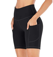 Load image into Gallery viewer, IUGA Workout Shorts for Women with Pockets High Waisted Biker Shorts for Women Yoga Shorts Running Shorts Black