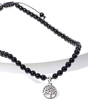 Load image into Gallery viewer, Lightock Tree of Life with Natural Black Agate Bracelet Anklets for Women Rope Braided Female Amulet Medition Yoga Bracelers Foot Accessiory