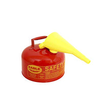 Load image into Gallery viewer, Eagle UI-20-FS Red Galvanized Steel Type 1 Gasoline Safety Can with Funnel, 2 gallon Capacity, 9.5" Height, 11.25" Diameter