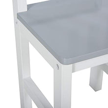 Load image into Gallery viewer, Qaba 4-Piece Set Kids Wood Table Chair Bench with Storage Function Toddlers Age 3 Years up, Grey and White