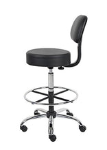 Load image into Gallery viewer, Boss Office Products B16245-BK Be Well Medical Spa Drafting Stool with Back, Black