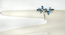 Load image into Gallery viewer, RB Gems Sterling Silver 925 Ring Genuine Gemstone Dragonfly Design with Rhodium-Plated Finish (9, London-Blue-Topaz)