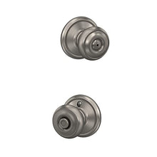 Load image into Gallery viewer, Schlage F40 GEO 619 Georgian Door Knob, Bed & Bath Privacy Lock, Satin Nickel