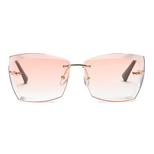 Load image into Gallery viewer, AEVOGUE Sunglasses For Women Oversized Rimless Diamond Cutting Square Glasses AE0528 (Gold&Pink, 53)