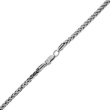 Load image into Gallery viewer, LoveBling 10K White Gold 3mm 24" Palm Open Hollow Wheat Chain Necklace, with Lobster Lock