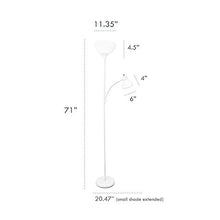 Load image into Gallery viewer, Simple Designs Home LF2000-WHT Floor Lamp with Reading Light, White