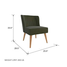 Load image into Gallery viewer, Novogratz Brittany Upholstered Accent, Green Linen Chair
