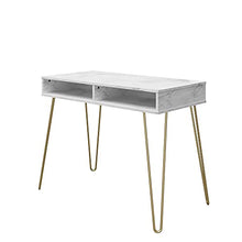 Load image into Gallery viewer, Novogratz Computer Desk with Storage, White Marble