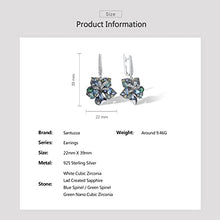 Load image into Gallery viewer, Santuzza 925 Sterling Silver Gemstone Flower Earrings Blue Spinel Cubic Zirconia Lily Dangle Earrings for Women