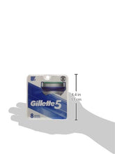 Load image into Gallery viewer, Gillette5 Mens Razor Blade Refills, 8 Count, Lubrastrip for a More Comfortable Shave