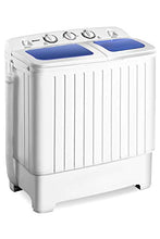 Load image into Gallery viewer, Giantex Portable Mini Compact Twin Tub Washing Machine 17.6lbs Washer Spain Spinner Portable Washing Machine, Blue+ White