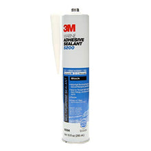 Load image into Gallery viewer, 3M Marine Adhesive Sealant 5200 (06504) Permanent Bonding and Sealing for Boats and RVs Above and Below the Waterline Waterproof Repair, Black, 10 fl oz Cartridge