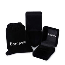 Load image into Gallery viewer, BONLAVIE Promise Ring for Him Solid 925 Sterling Silver AAA Created Blue Sapphire White CZ Size 10