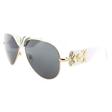 Load image into Gallery viewer, Versace Women's 0VE2150Q 1341/87 Medusa Aviator Sunglasses, White/Grey