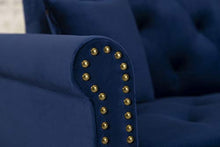 Load image into Gallery viewer, elvet Fabric Sectional Sofa Set Corner Couch with Chaise Lounge Living Room Furniture (Navy Blue)