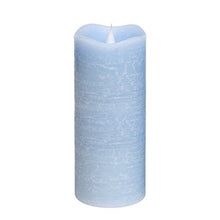 Load image into Gallery viewer, SIMPLUX Moving Flame Led Timer Battery Operated Pillar Real Wax Flameless Candle, 3x7 inches, Blue