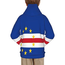 Load image into Gallery viewer, Flag of Cape Verde Print Hoodies Kids 3D Print Sweatshirts Long Sleeve Pullover Hoodies with Pocket for Teen Boys and Girls