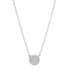 Load image into Gallery viewer, Dazzlingrock Collection 0.10 Carat (ctw) Round Diamond Ladies Circle Pendant 1/10 CT, 14K White Gold