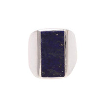 Load image into Gallery viewer, NOVICA Lapis lazuli .925 Sterling Silver Signet Ring 'Blue Obelisk'