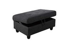 Load image into Gallery viewer, AYCP Fine Furniture Sectional Sofa Couch,L-Shaped Modern Style w/Storage Ottoman 3-Piece for Living Room|Linen Upholstery|(2) Toss Pillows(Right Hand Facing, Black)