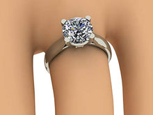 Load image into Gallery viewer, NANA Silver 6.5mm (1ct) Round Cut Zirconia Lucita Solitaire Engagement Ring-Platinum Plated-Size 7