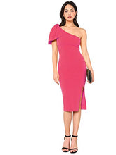 Load image into Gallery viewer, Floerns Women's Ruffle One Shoulder Cocktail Midi Party Bodycon Dress Pink-1 XL
