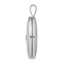 Load image into Gallery viewer, 925 Sterling Silver Diamond 19mm Oval Photo Pendant Charm Locket Chain Necklace That Holds Pictures Fine Jewelry For Women Gifts For Her
