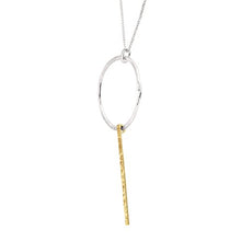 Load image into Gallery viewer, Silpada 'Intermix' Open Circle & Bar Pendant Necklace in Sterling Silver & Brass