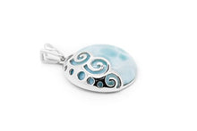 Load image into Gallery viewer, AZIEL Larimar Gemstones with 925 Sterling Silver Pendant Hand Made for Women