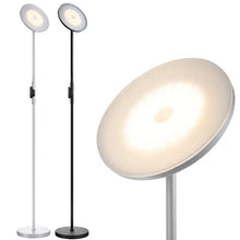 Load image into Gallery viewer, 2PCS, 1Silvery Grey+1Black, JOOFO Floor Lamp,30W/2400LM Sky LED Modern Torchiere 3 Color Temperatures Super Bright Floor Lamps-Tall Standing Pole Light with Remote & Touch Control