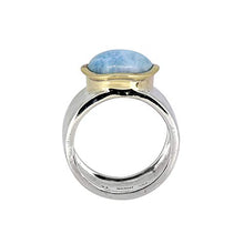Load image into Gallery viewer, YoTreasure Larimar Ring Solid 925 Sterling Silver Brass Jewelry