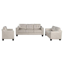 Load image into Gallery viewer, 3 Piece Sectional Sofa Set Couch Sets for Living Room with Sofa Loveseat Armchair, Living Room Furniture Sofa Set with nailhead 3 Seats Loveseat Single Chair Sectional Set 3PCS Living Room Set (Beige)