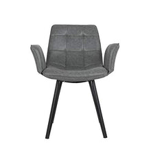 Load image into Gallery viewer, Porthos Home Valo Dining Chairs Set of 2 with Tufted PU Leather Upholstery, Ergonomic Armrests and Elegant Metal Legs