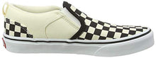 Load image into Gallery viewer, Vans' Boys' Asher Checkered Slip On Sneaker Blk/NAT 6 Medium US