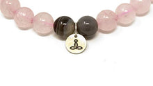 Load image into Gallery viewer, Larimar Accessories | 8mm Mala Beads Bracelet | Mala Gemstone Bracelet | Mala Yoga Bracelet | Mala Prayer Bracelet | Mala Meditation Beads Bracelet | (Rose Quartz & Botswana)