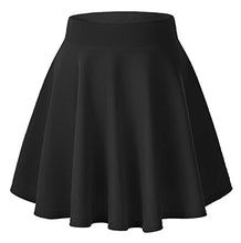 Load image into Gallery viewer, Urban CoCo Women's Basic Versatile Stretchy Flared Casual Mini Skater Skirt (Large, Black)