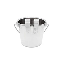 Load image into Gallery viewer, Fuzzy Puppy Flat Sided Pail with Dual Hooks, Snugly Fit On Dog, Cat and Critter Crates & Cages, Heavy Duty Stainless Steel, 1 Quart (FSP-1)
