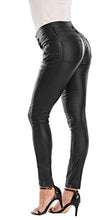 Load image into Gallery viewer, ECUPPER Women Black Faux Leather Stretch Sexy Pant Fleece Lined 29" Inseam-Regular 5XL-48