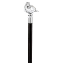 Load image into Gallery viewer, Sterling Silver Swan Walking Stick w/Black Beechwood Shaft | Agatha Christie's Poirot Cane