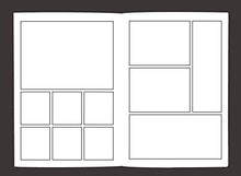 Load image into Gallery viewer, Blank Comic Book: Variety of Templates, 2-9 panel layouts, draw your own Comics