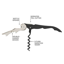 Load image into Gallery viewer, True TrueTap Metallic Purple Double Hinged Waiter’s Corkscrew, Stainless Steel Wine Key with Foil Cutter 4.75x0.5x1
