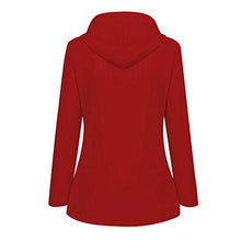Load image into Gallery viewer, Women Light Jacket for Trip Rain Protection, Long Sleeve Waterproof Hooded Raincoat Travel Trench Coats with Pocket( Red, 3X-Large )