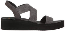 Load image into Gallery viewer, Yellow Box womens Criss Cross Stretch Elastic Lightweight Wedge Sandal, Pewter, 9 US
