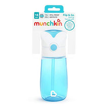 Load image into Gallery viewer, Munchkin Flip and Go Tritan Straw Cup, 12 Ounce, Blue