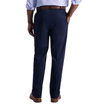 Load image into Gallery viewer, Haggar Men's Iron Free Premium Khaki Classic Fit Pleat Front Expandable Waist Casual Pant, Dark Navy, 38 x 29