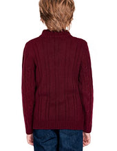 Load image into Gallery viewer, Boyoo Boy's Cable Knitted Sweater Half Zip Lightweight Casual PulloversĀ for Kids 2-11 Years