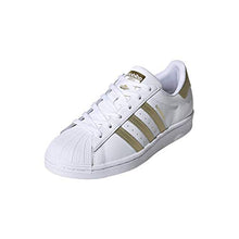 Load image into Gallery viewer, adidas Originals Women's Superstar Sneaker, White/Gold Metallic/White, 9.5
