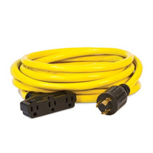 Load image into Gallery viewer, Champion Power Equipment 48034 25 ft. 30A 125V Generator Power 3750 Watts (L5-30P to Three 5-15R) Extension Cord, yellow