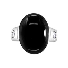 Load image into Gallery viewer, Effy 925 Sterling Silver Onyx & White Topaz Ring, 21.25 TCW IRS0K462M0