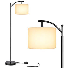 Load image into Gallery viewer, LED Floor Lamp for Living Room, Modern Standing Lamp for Bedroom, Classic Reading Floor Lamps with Lamp Shade Suits Farmhouse and Mid Century Modern for Study Office, E26 LED Bulb Included, Black